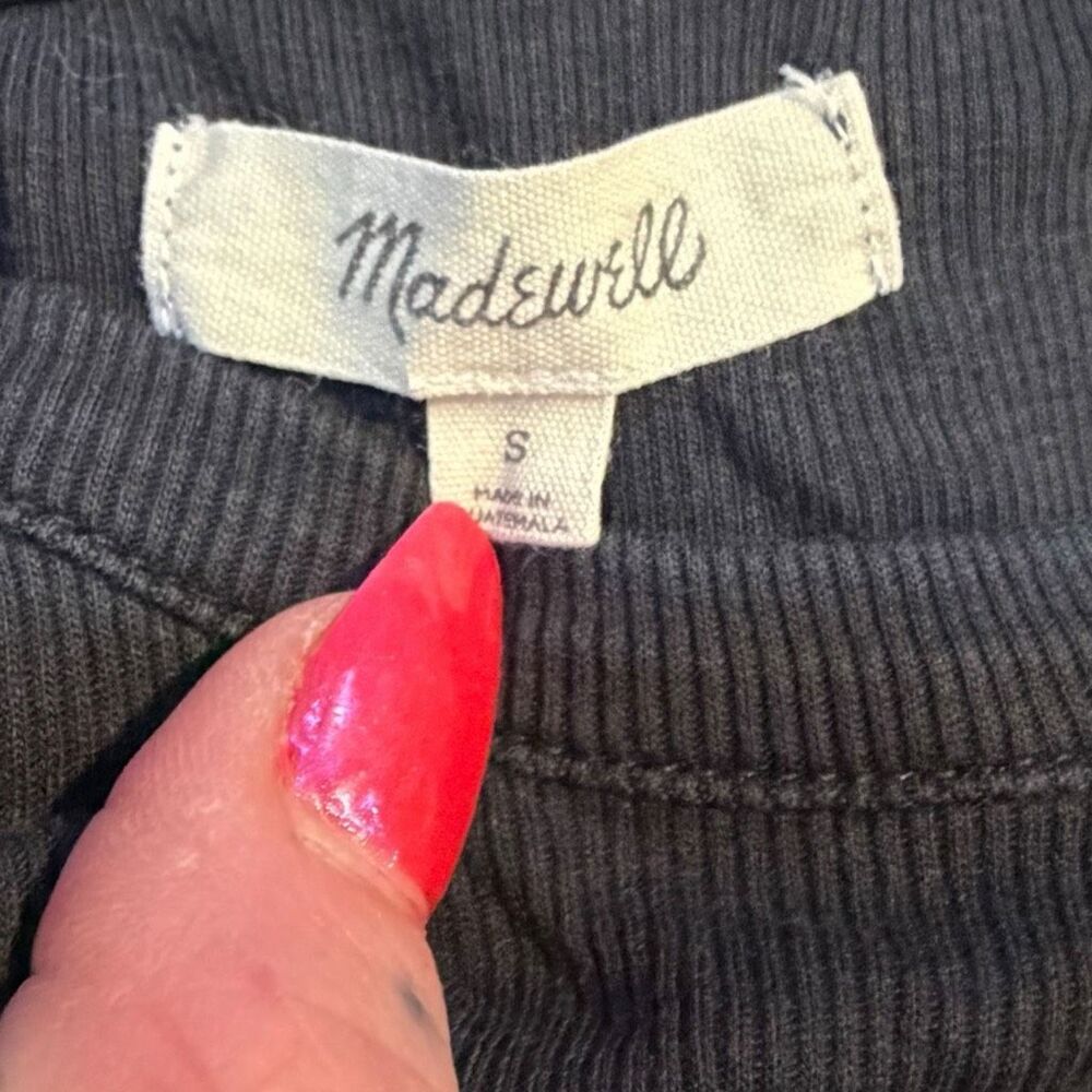MADEWELL Women’s Black Ribbed Racerback Tank Top Small - Picture 4 of 5